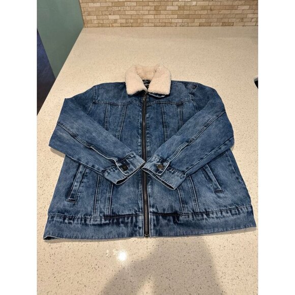 The Tubbo Moment Jacket Mens Medium Blue Denim By the Sea Scene Trucker Full Zip - Picture 3 of 3